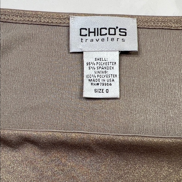 Chico's Travelers Metallic Gold Shell, Cami, Tank - Picture 5 of 7